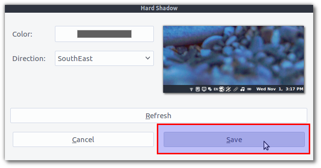Shutter Hard Shadow Save