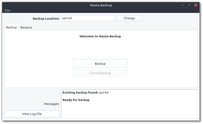 Wasta-Backup Screenshot